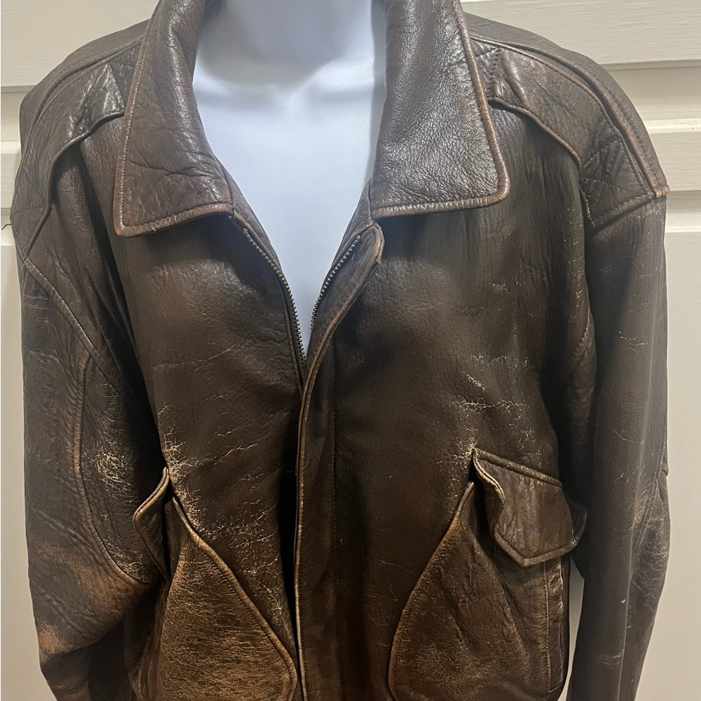 Aviator Bomber Leather Jacket